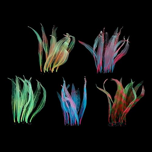 Miniatura 2 de Acuario de algas marinas artificiales de silicona suave, movimiento con flujos de agua, 7 pulgadas de alto, realista, algas marinas, decoración de