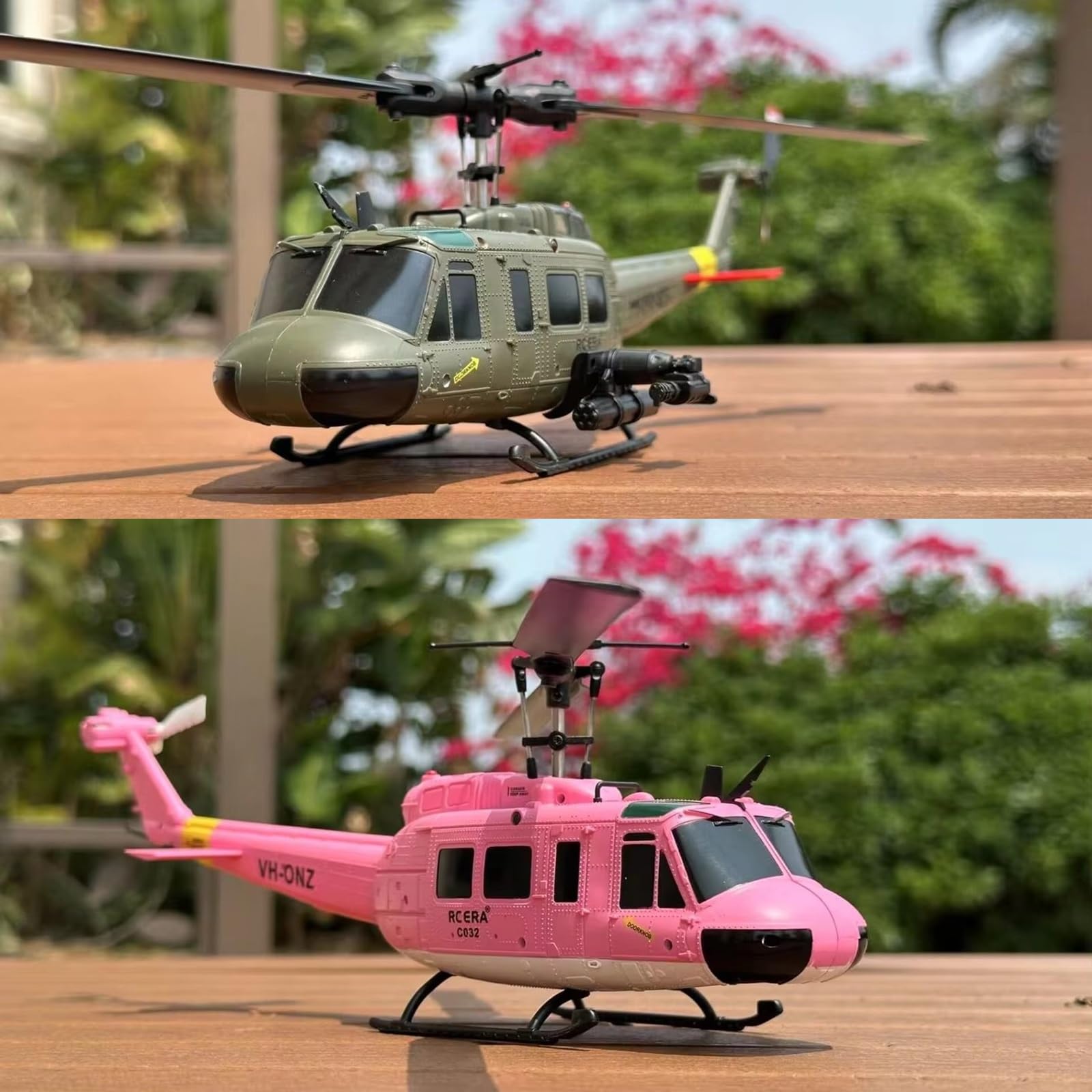 C032 RC Hubschrauber für Erwachsene, UH-1 Huey 6CH Military Scale Aileronless Aerobatic RC Helicopter with Fly Upside Down 3D Rolling & Intelligent Positioning System for Enthusiasts(Yellow)