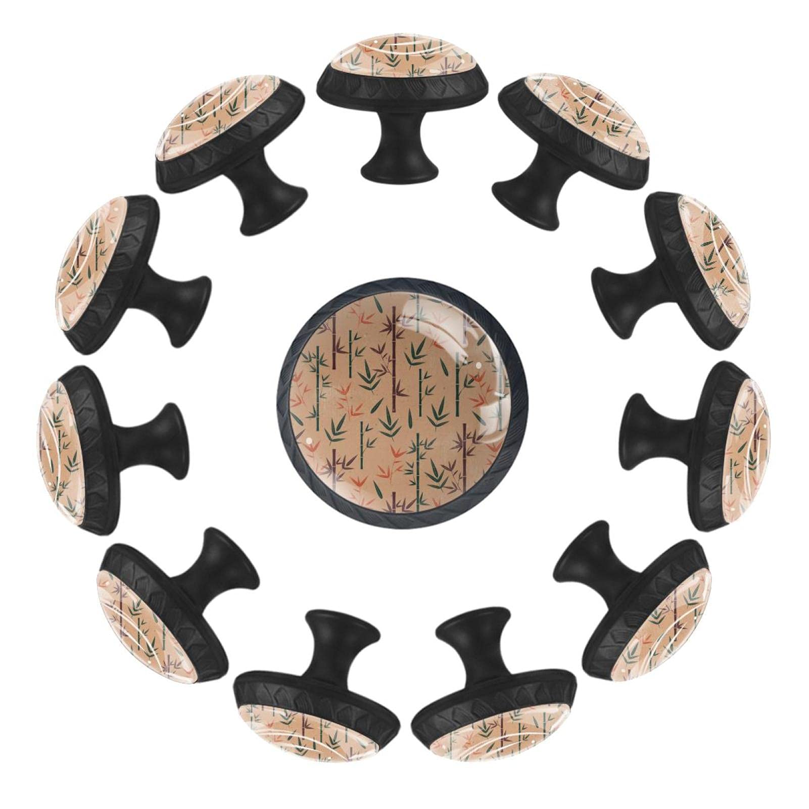 Boutons de tiroir vintage en bambou 35mm lot de 12 poignées commode chambre
