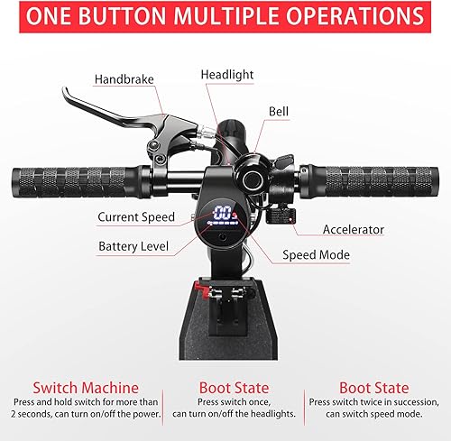 Miniatura 8 de Caroma Electric Scooter Adults Foldable Sports Electric Scooter with Seat for Adult Electric Bike,500W Motor 48V10.4AH,10" Solid Tires,30Miles Range