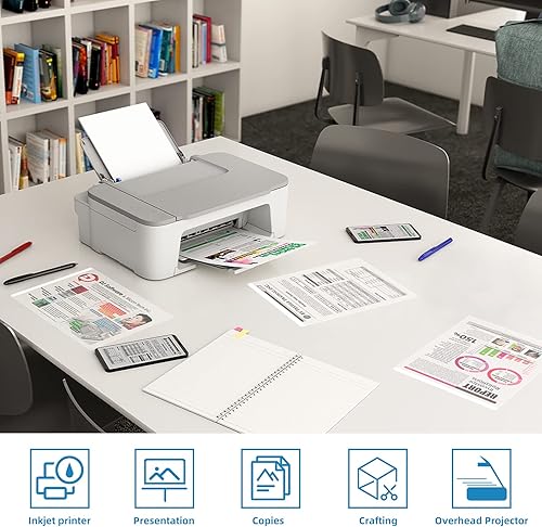 Miniatura 9 de Uinkit 30 hojas de película transparente pintable de acetato transparente para manualidades 8.5 x 11 OHP Película de proyector superior para