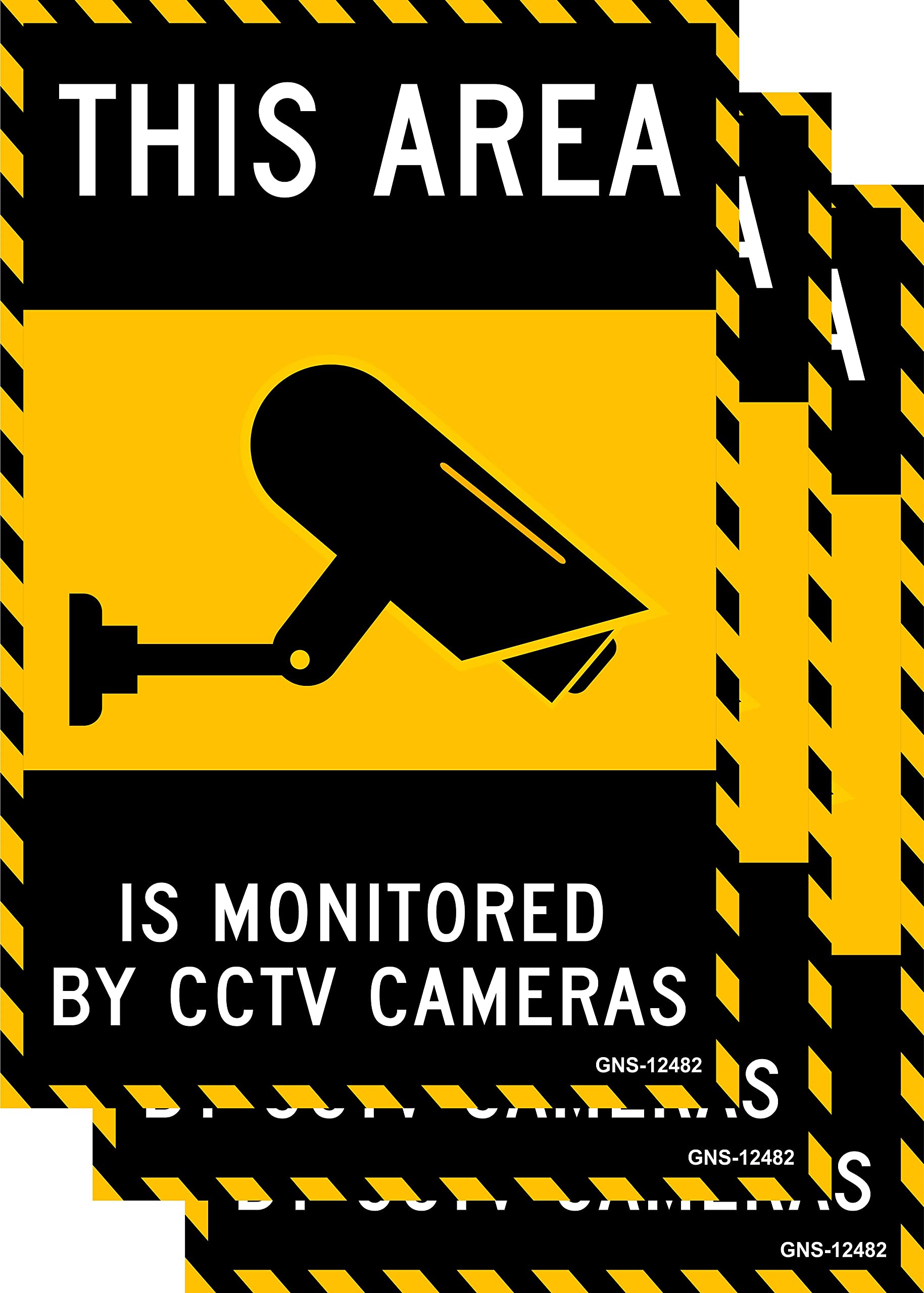 Aditya Sign® This Area is Monitoring By CCTV Cameras Sign Board for Office, Home, Industry, Public Places, Hospital GNS-12482 (3 Qty)