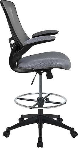 Miniatura 9 de Flash Furniture - Sillas de malla para oficina gris (Dark Gray Mesh),Piel negra suave/malla,Malla roja,Blanco malla,Malla Negra,Azul (Blue