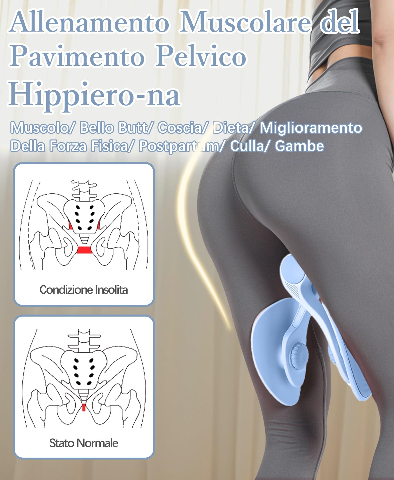 Attrezzo Interno Coscia 16KG Attrezzi Esercizi Pavimento Pelvico Muscoli Palestra in Casa Fitness Attrezzi Casa Pilates Allenamento a Casa per Addominali Glutei Arm Blaster (Bleu)