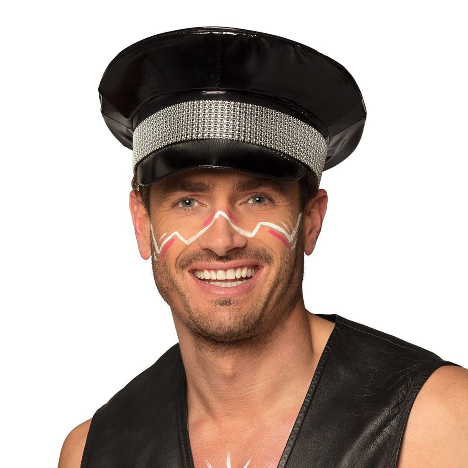 Boland 33020 - Black Rock Hat, Black/Silver with Elastic Band, Rock Star, Punk Lady, Hat, Costume, Carnival, Theme Party - Image 2