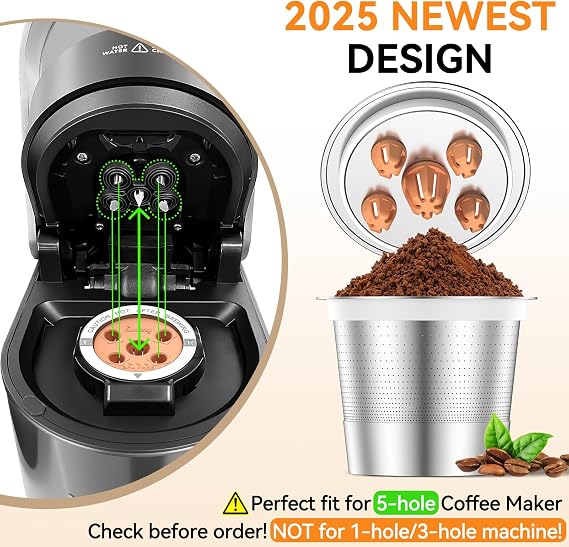 CAPMESSO Reusable K Cups for Keurig: 5-Hole MultiStream My K Cup Filter
