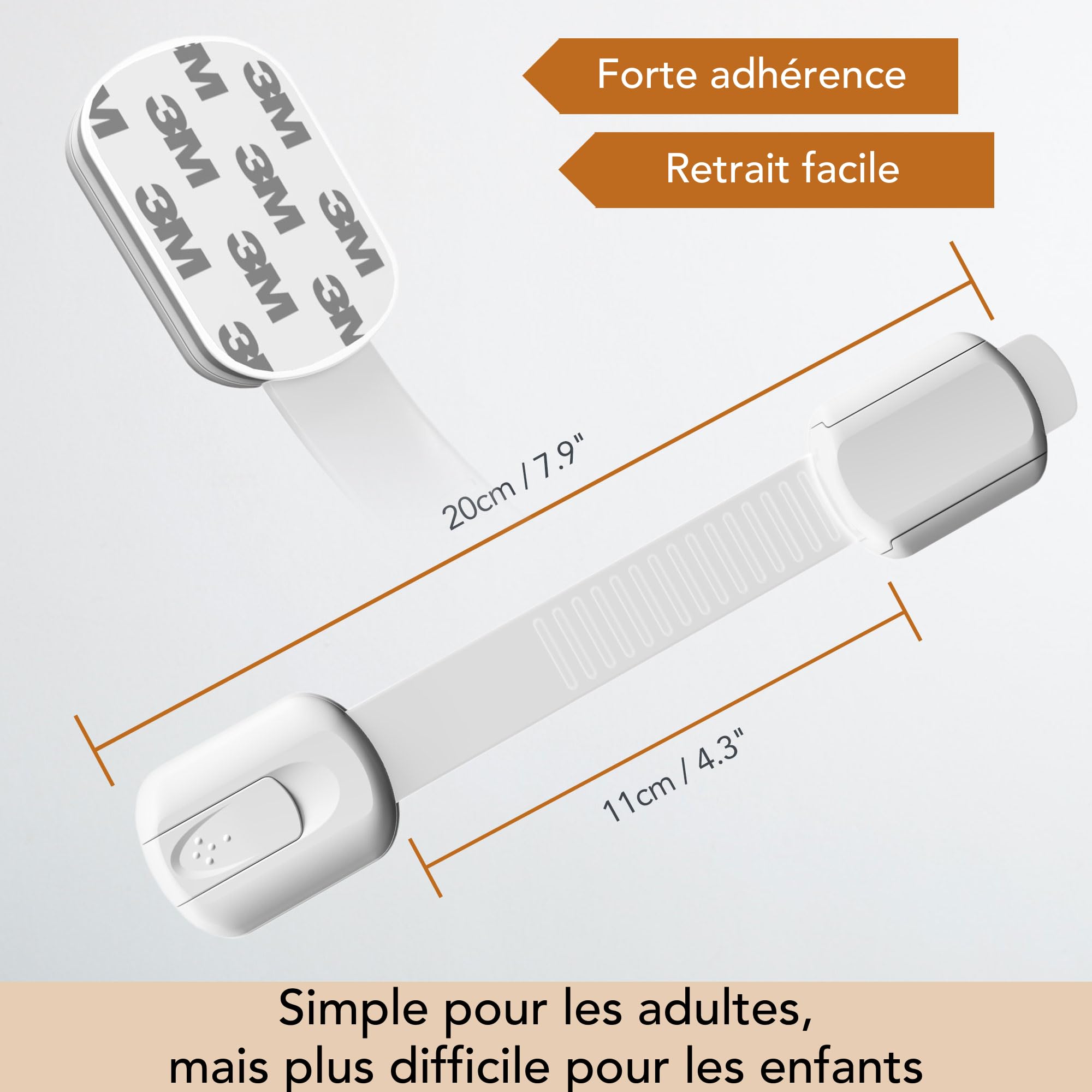 Moonybaby 6 Pièces Serrures Sécurité Enfant Verrouillage Tiroir Placard avec 3M Adhésif Facile à Installer