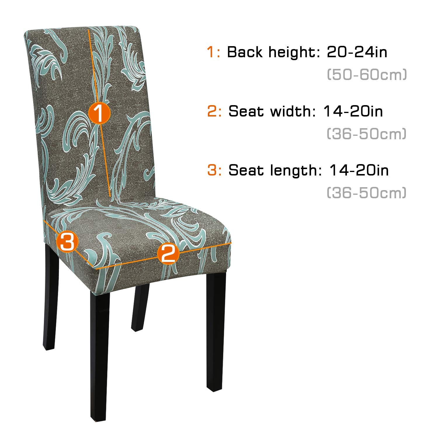 Junyito Housse de Chaise Extensible Frifer 4/6 Pièces Housses de Chaise Haut Dossier Elastiques Housse de Protection pour Salle à Manger Hôtel (F-Gris, 4 pièces
