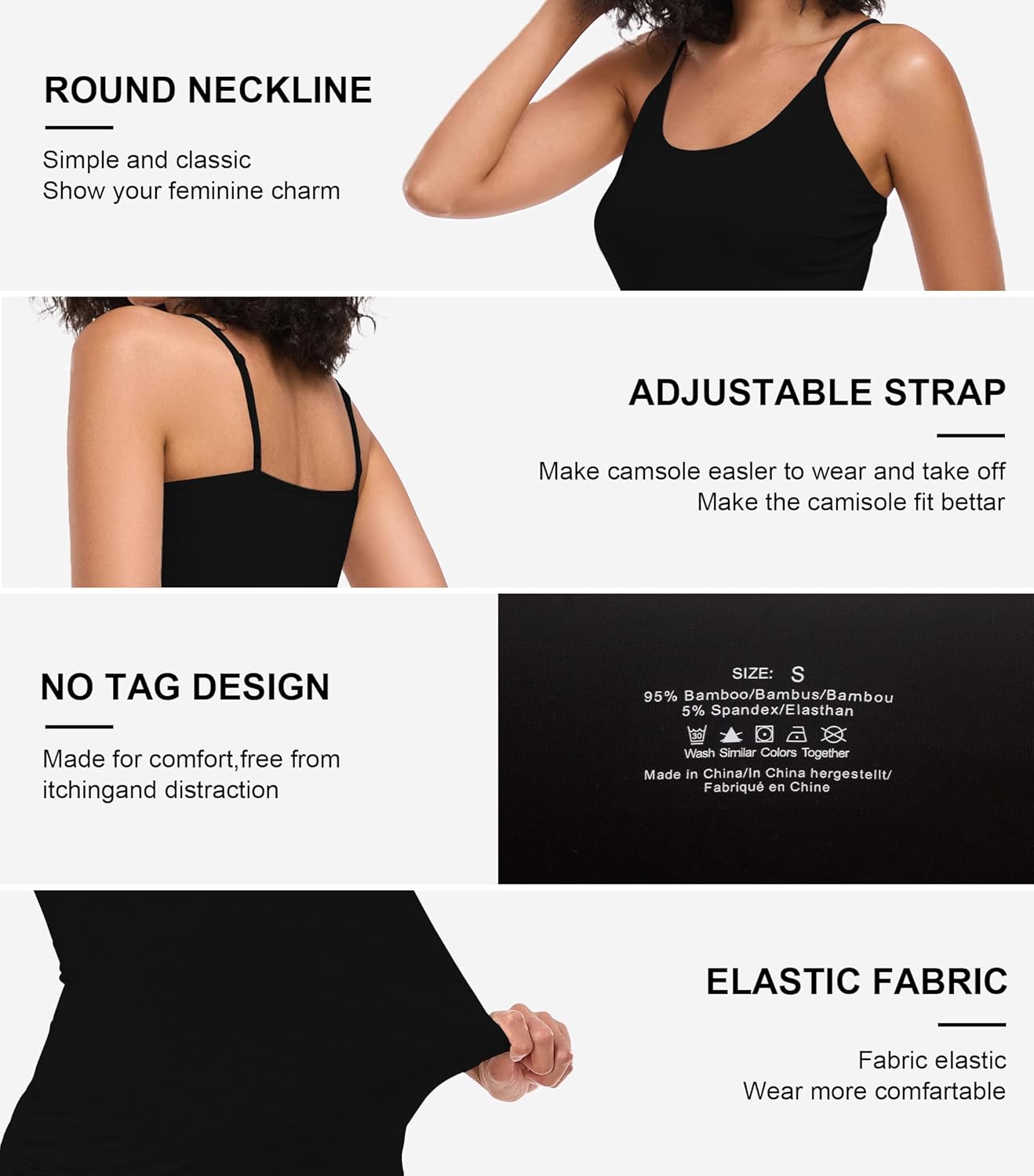 COLORFULLEAF Women's Long Tank Tops Bamboo Rayon Sleeveless Layering Camisole Summer Tank Tops for Women Undershirts 3 Pack - Image 6