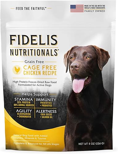 Miniatura 10 de FIDELIS Alimento seco crudo liofilizado para perros pequeños, medianos y grandes, alto en proteínas, pollo, arándanos, superalimentos, Omega 3, sin