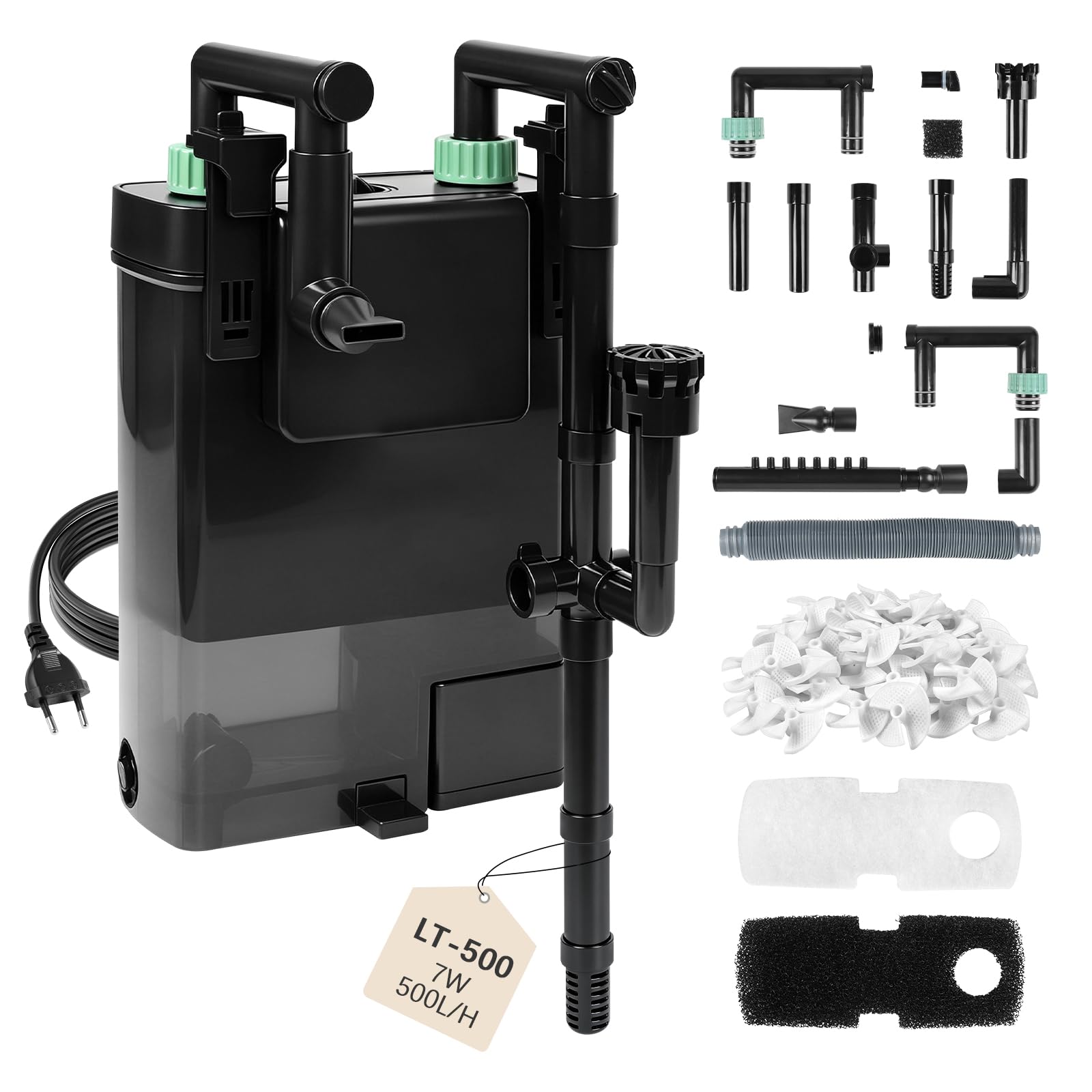Hang On Filter Aquarium 7W 500L/H Aquariumfilter Leiser Außenfilter
