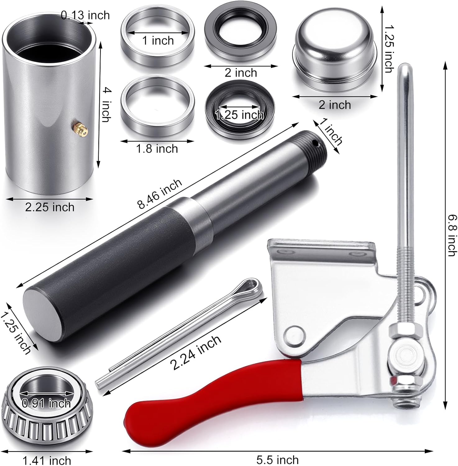 Moxweyeni Metal Tire Carrier Hinge Kit Include the Necessary Slewing Bearing, Tire Bearing Hub and Seal, Brake Cover for Installation and Latch