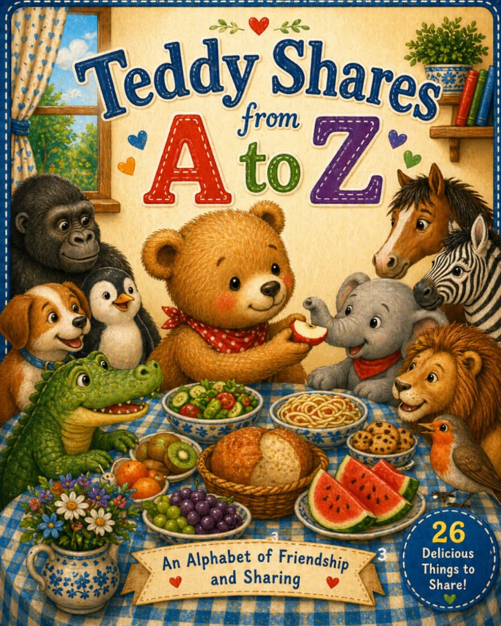 Teddy Shares from A to Z: A Cute ABC Book About Sharing and Kindness for Toddlers and Preschoolers (Ages: 2-5) (Reading Hugs)