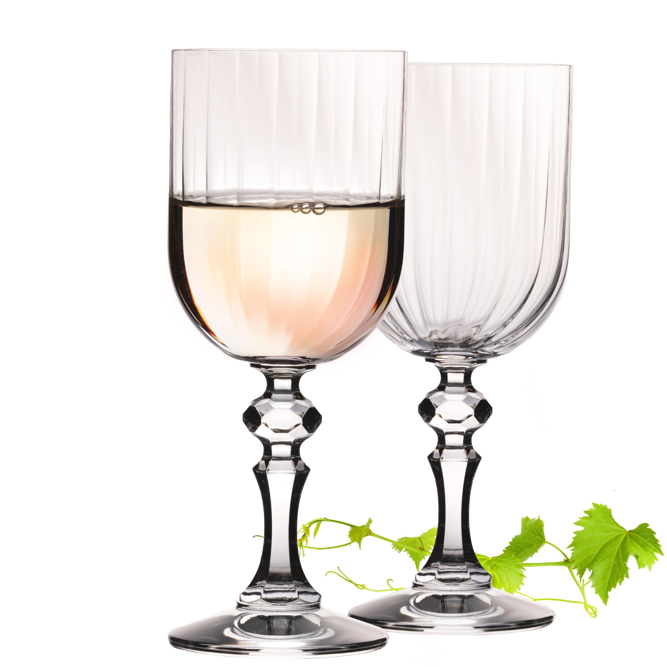 Verres à vin cannelés résistants au lave-vaisselle Imperial Prag cristallin