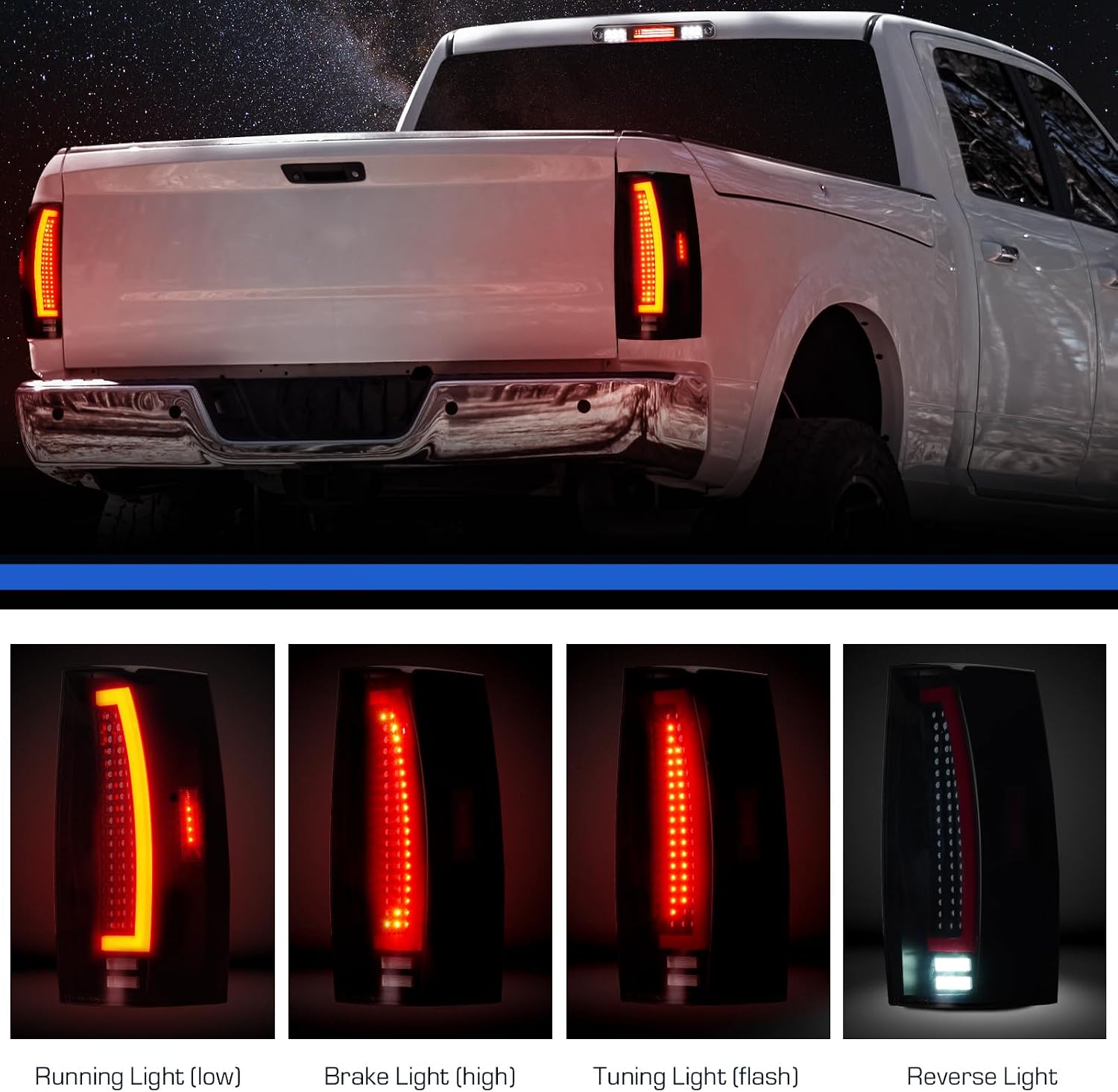 LED Tail Lights Fit for Chevy Tahoe Suburban/Fit for GMC Yukon 2007-2014, Rear Brake Lamp Taillight Assembly, Black Housing Smoke Lens