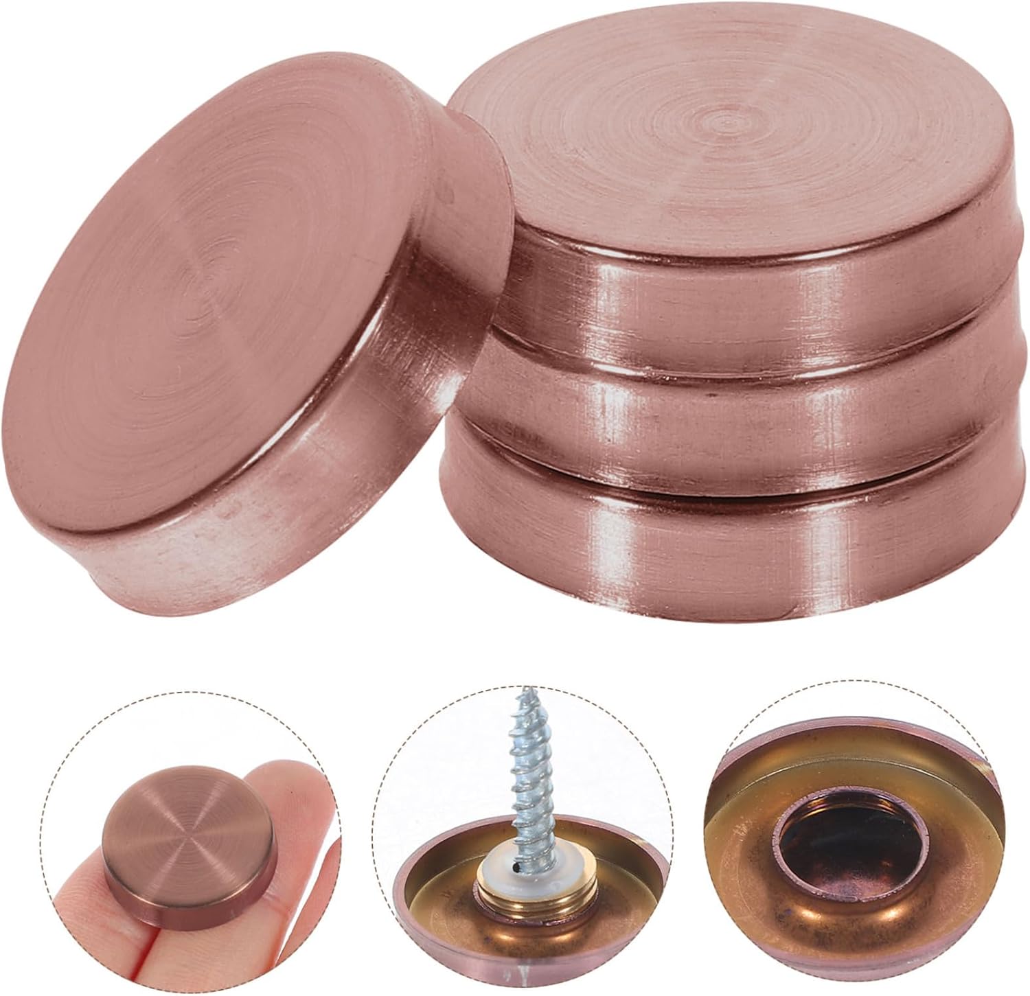 304 Stainless Steel Mirror Screw Decorative Caps, 22mm 20pcs Set