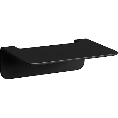 WEISSENSTEIN Repisa baño Adhesiva pequeña | Balda baño Pared Acero Inoxidable Negra | Estante baño negro 14 x 10 x 5 cm