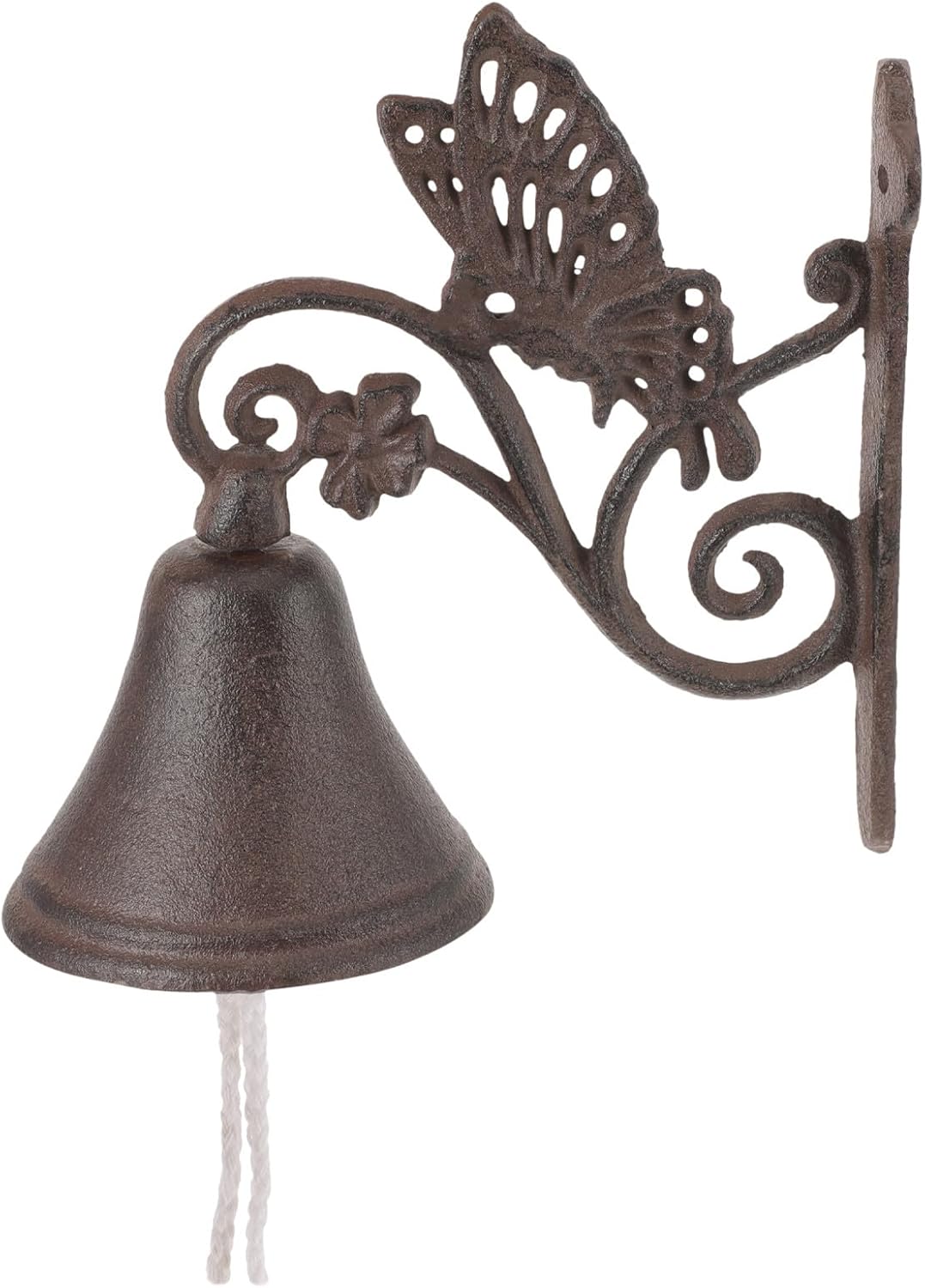 Cast Iron Butterfly Hanging Doorbell Manually Shaking Wall-Mounted Welcome Bell Garden Decoration for Home Porch Outdoor Use