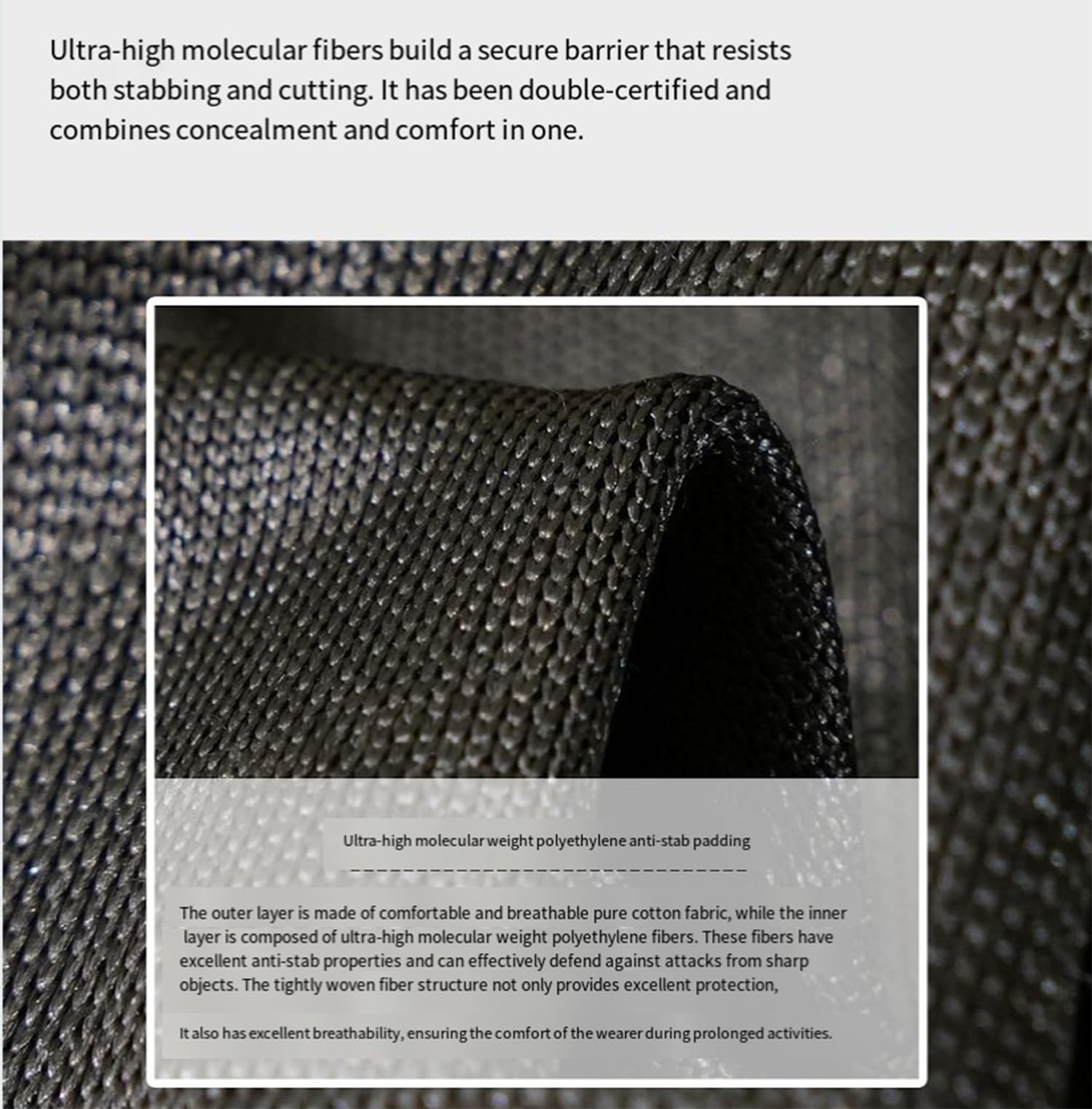 BLUEZY Ropa Antipuñaladas Chaqueta Táctica, Chalecos Anticortes Y Antipuñaladas Ropa De Seguridad Anticortes Chaleco Security para Protección De Seguridad Personal XL