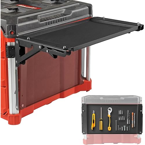 Folding Magnetic Table Compatible with Milwaukee Packout Toolbox,Powerful Magnetic Tool Tray Side on Your PACKOUT System