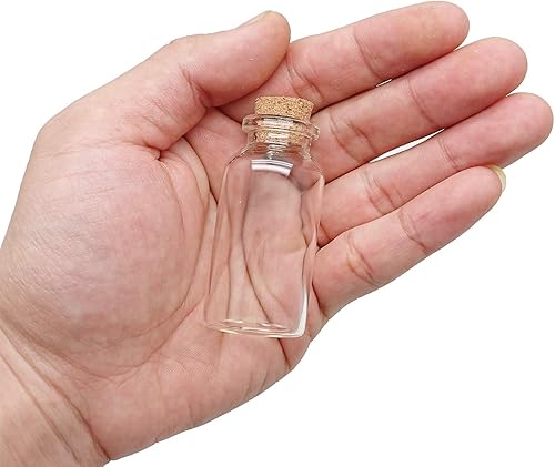 Miniatura 3 de Axe Sickle 32 botellas de vidrio con tapón de corcho de 1.0 fl oz de 1 onza para decoración de bricolaje, mini botellas de vidrio de deseos para