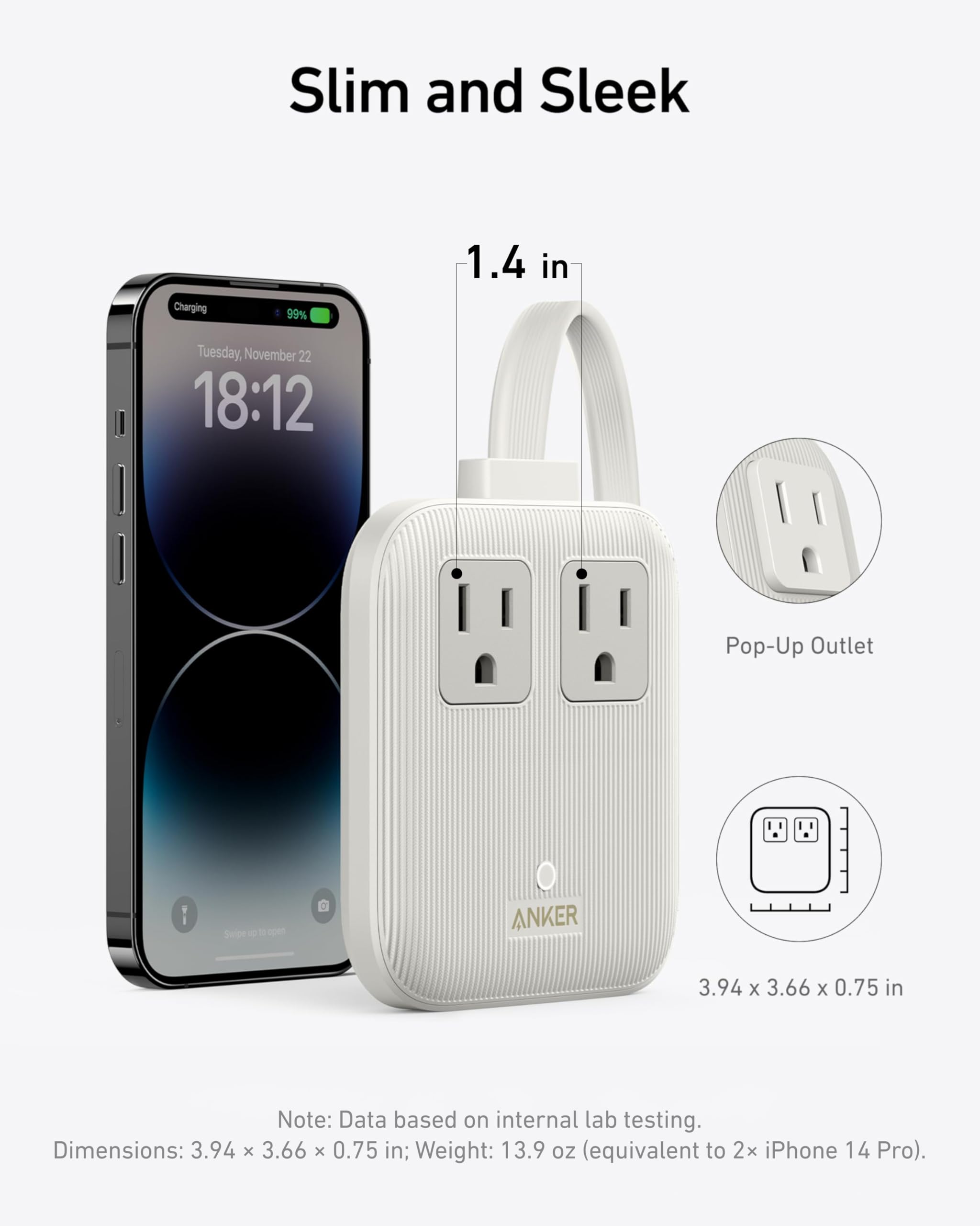 Amazon.com: Anker Travel Power Strip, Anker Nano 67W Max 6-in-1