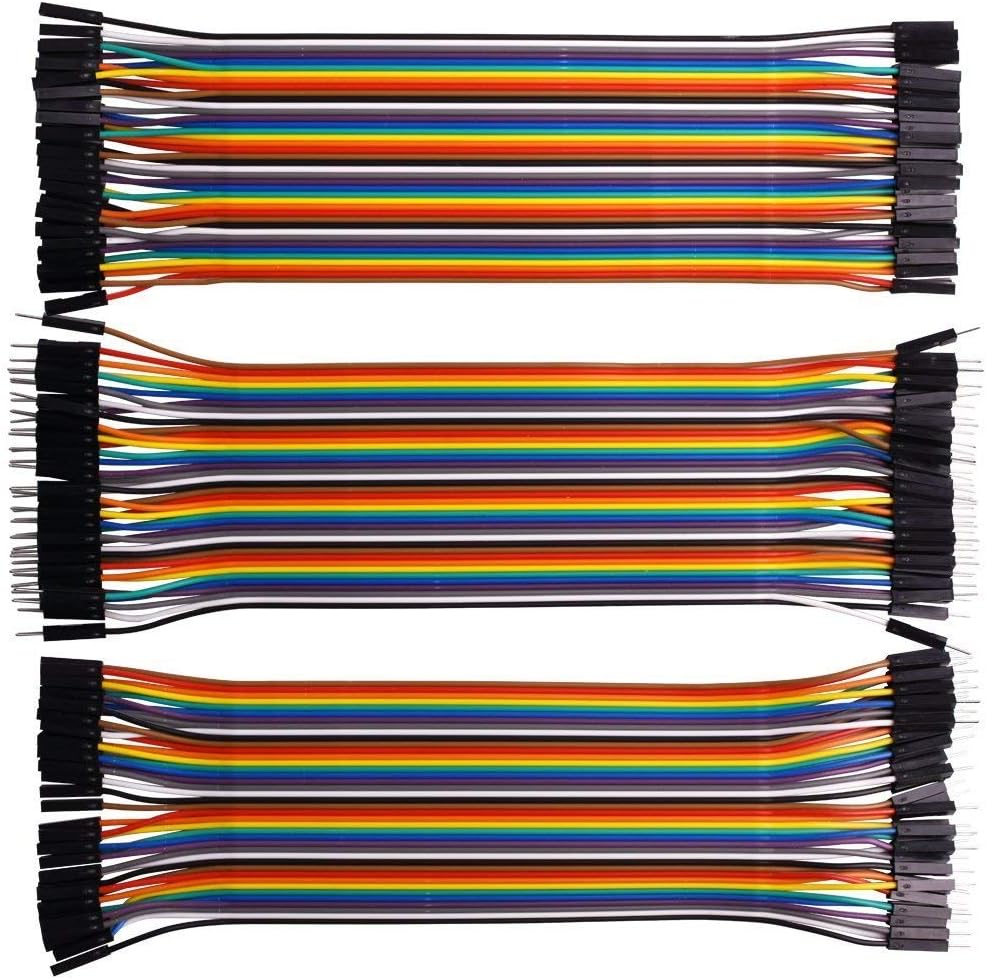 XINYUWIN 120Pcs 20cm Breadboard Wires Ribbon Cables Kit, 40pin Male to Male (M/M), 40pin Female to Female (F/F), 40 Pin Male to Female (M/F) for Arduino, Raspberry Pi Model A/Model B
