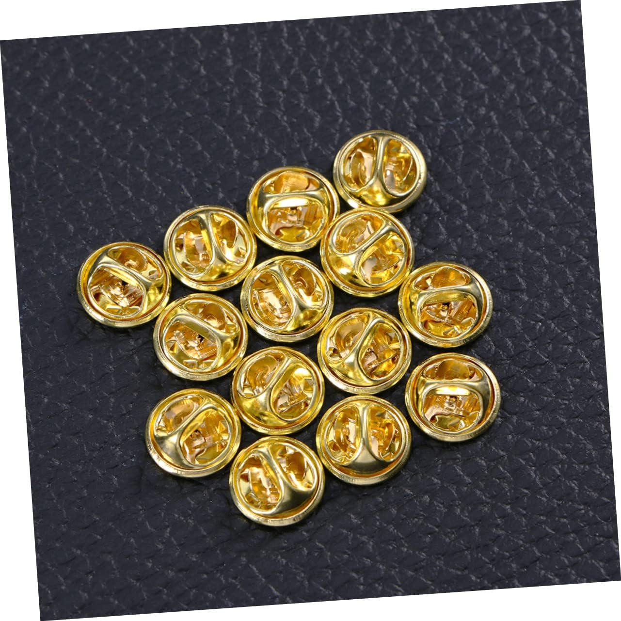 SHINEOFI 2sets Brass Badge Clutches Pin Backs Replacement for Small Pins Easy to Use Spring Loaded Fastener Durable Metal Grip (100/pack) 200pcs*2