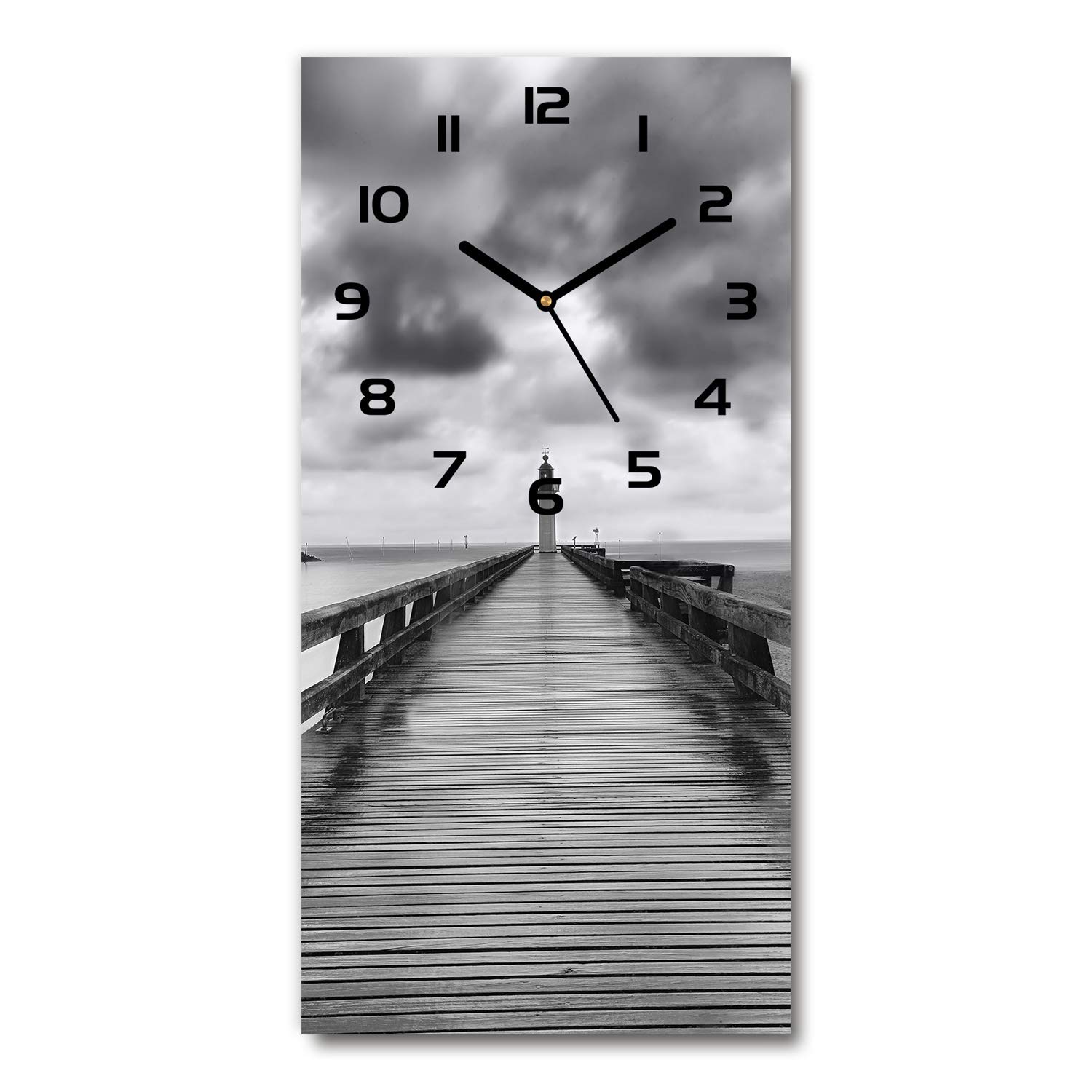 Horloge Impression Verre Sécurité Tulup - 30x60cm Silencieuse Design