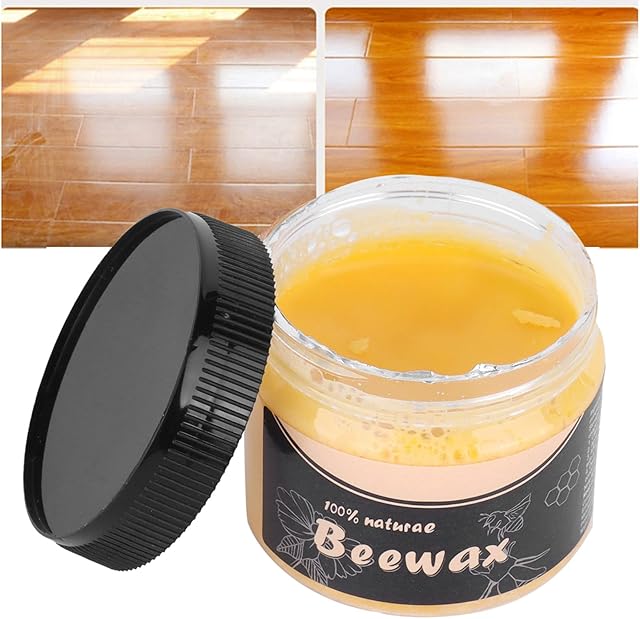 Wood Seasoning Beeswax for Wood Furniture,Natural Traditional Beeswax Polish,for All Wood Types and Colours,Furniture Polish Restoration Care Beeswax,for Door Table Chair Cabinet Floor