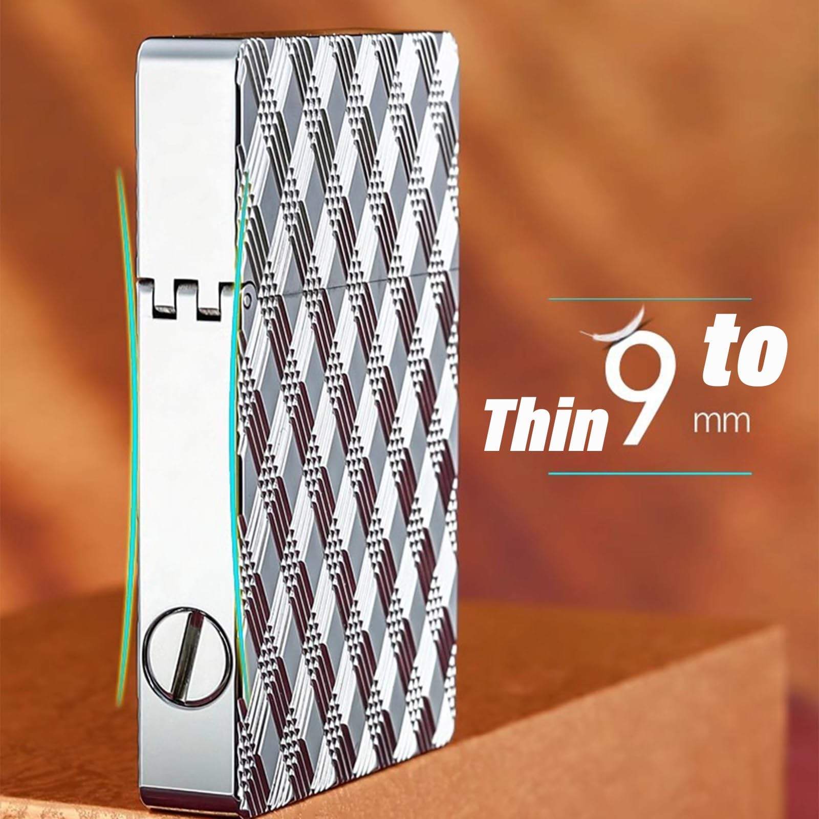 Encendedor de queroseno resistente al viento con tapa abatible, rueda de encendido vertical, diseño compacto, relieve de doble cara, regalo perfecto para hombre (combustible no incluido)