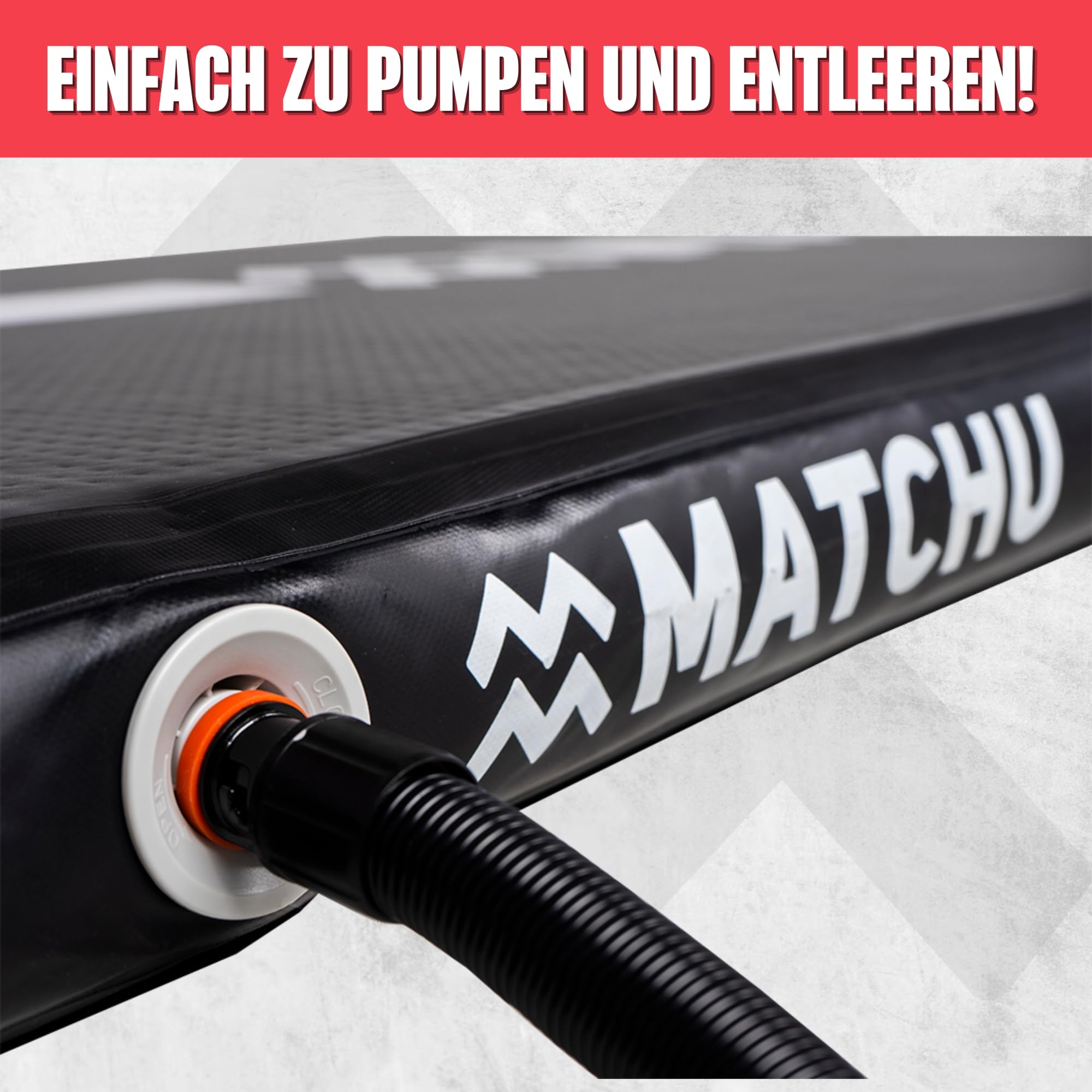 MATCHU - AirTrack - Turnmatte - Gymnastikmatte - Aufblasbar - 3x1 M - Inklusive Elektropumpe, Aufbewahrungstasche und Reparaturset - 150 KG Belastbarkeit
