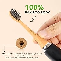 Vista 6 de Cabezales de cepillo de dientes de bambú compatibles con Philips Sonicare, cerdas suaves con infusión de carbón, blanqueamiento y limpieza profunda