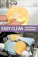 Vista 5 de Forros de silicona para freidora de aire, antiadherentes, fáciles de limpiar, reutilizables, accesorios de 8 pulgadas redondas (paquete de 2) "FUZZY