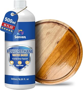 Polyurethane Wood Finish Water Based Polyurethane Clear Gloss Wood Protection Polyurethanes Waterproof Coating, Fast Dry Polyurethanes Sealant Easy Clean Up 500ml