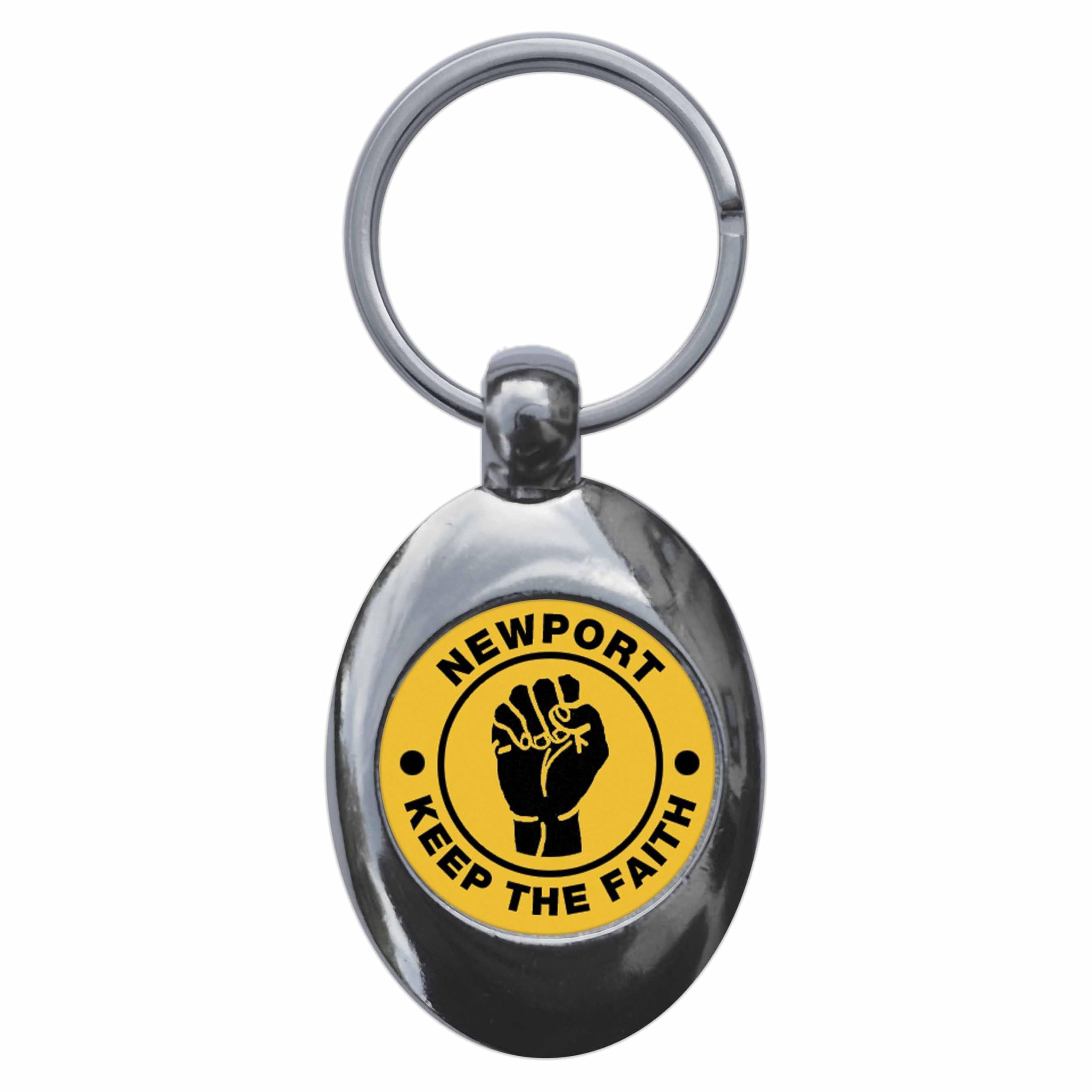 Ozorath Newport Keep The Faith Northern Soul Keyring Keychain Key Ring Chain With Trolley Coin