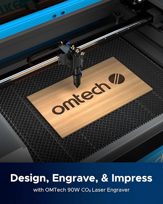 OMTech Maker 90W CO2 Laser Engraver & Cutter with Water Chiller