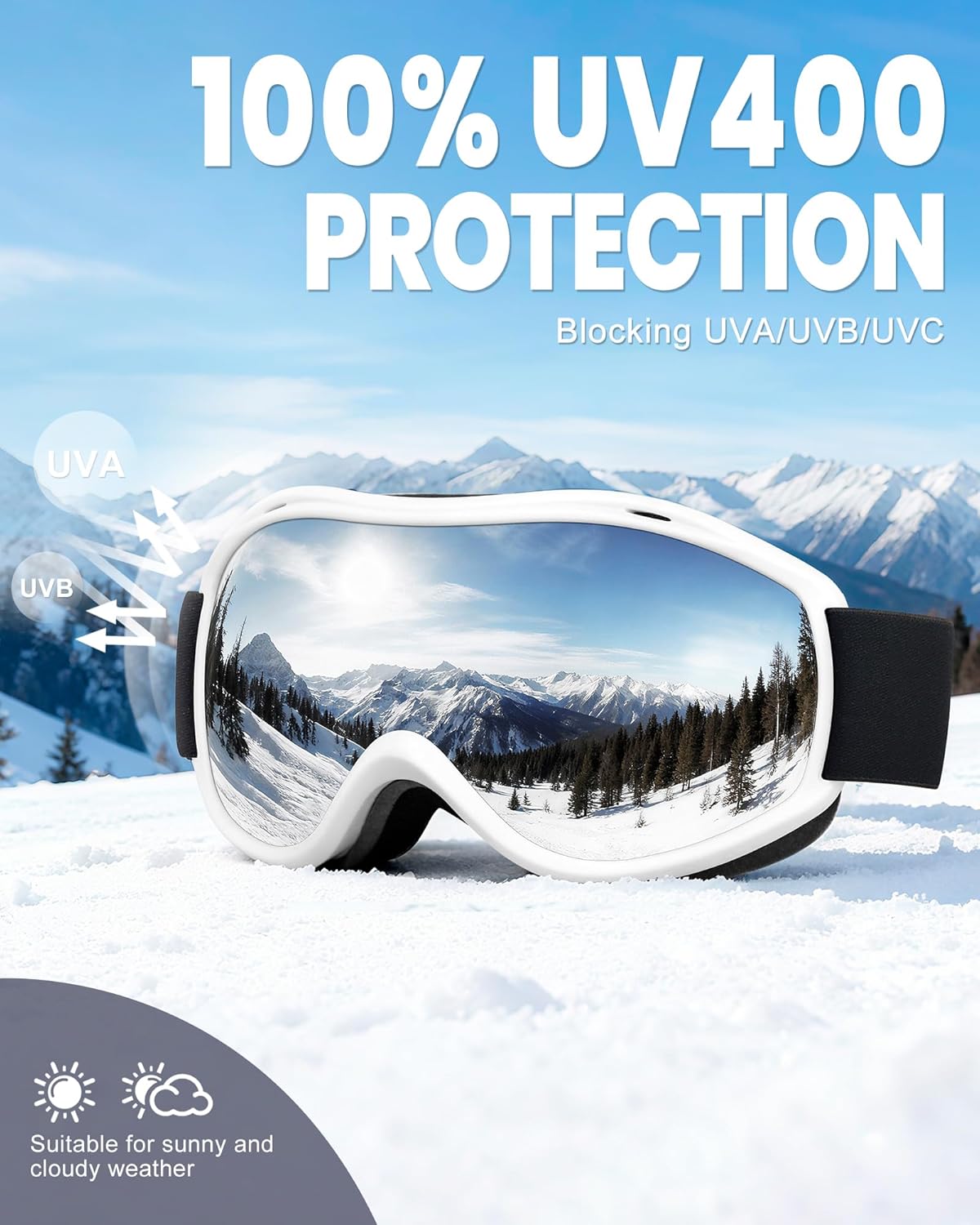 FMY Ski Snowboard OTG Goggles,Anti Fog UV400 Protection Skiing Snowmobile Goggles for Men Women Youth - Image 5