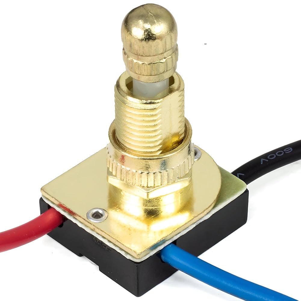 Rotary Light Switch Replacement Kit w/Brass Plated knob