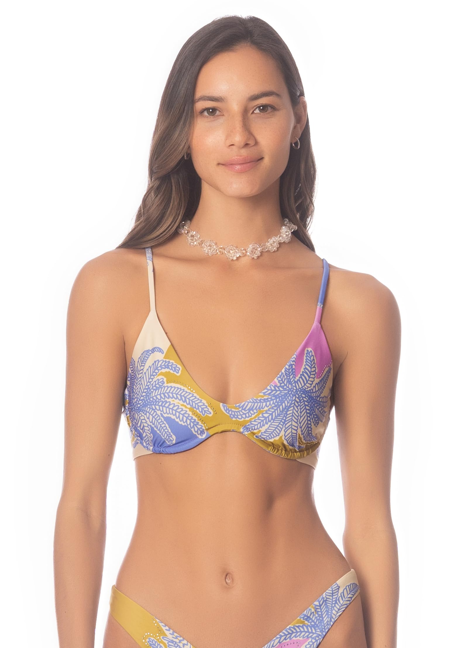 Maajiwomens Periwinkle Palms Irene Bikini Top