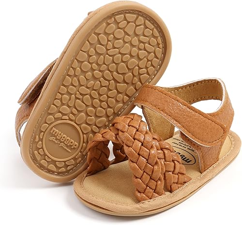 SOFMUO Sandalias brillantes con lazo para bebés, niñas y niños, suela de goma antideslizante y suave de primera calidad, zapatos de verano para