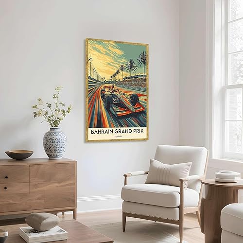 Miniatura 6 de Póster retro de automóvil de carreras en lienzo, impresión artística moderna, cuadros artísticos para decoración del hogar, pintura de gran premio