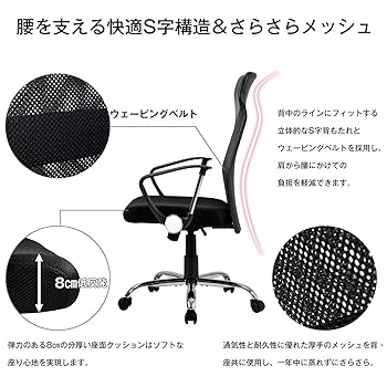 【レッド】オフィスチェア メッシュ+PU ハイバック　大人気 Amazon｜CSSMCOMP(売店) デザイン☆【レッド】 オフィスチェア