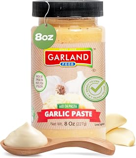 Garland Food Garlic Paste 8 oz - Smooth Flavorful Garlic Spread for Cooking, Marinades, Sauces & Meal Prep