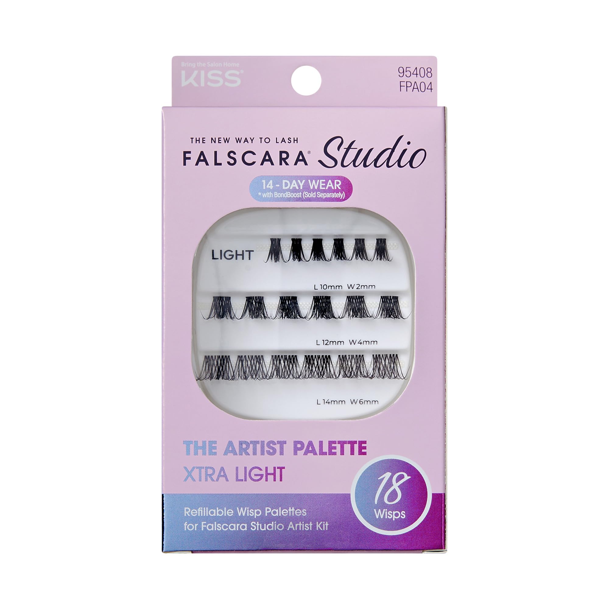 FALSCARA STUDIO Lash Extension Kit Individual Lash Palette 18 Stackable Lash Clusters Xtra Light False Eyelashes Medium Volume