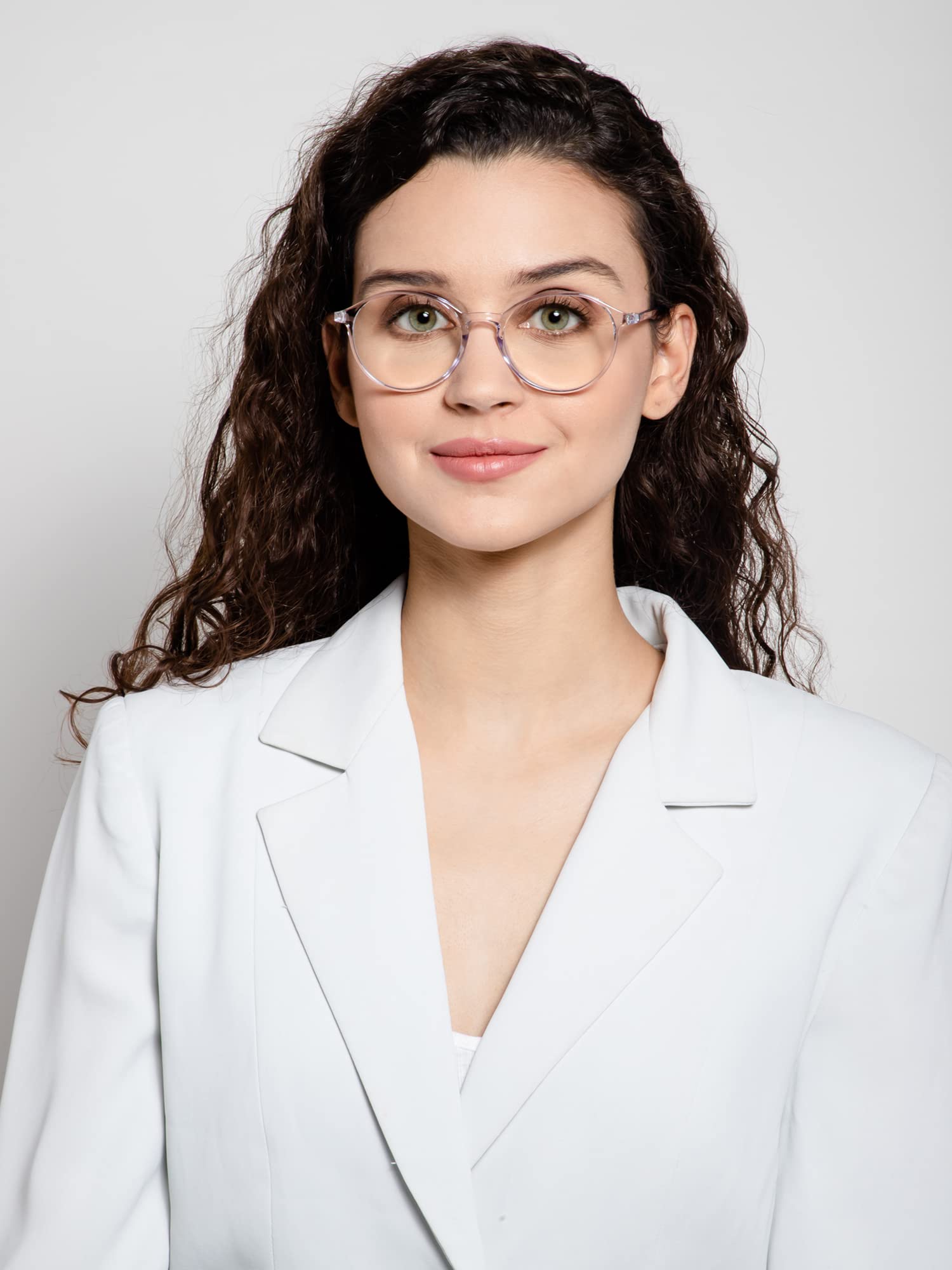 Intellilens Gafas redondas de computadora de corte azul para protección ocular (morado brillante) | Lentes de filtro de luz azul, cero potencia, antirreflejos y filtro de luz azul, especificaciones de