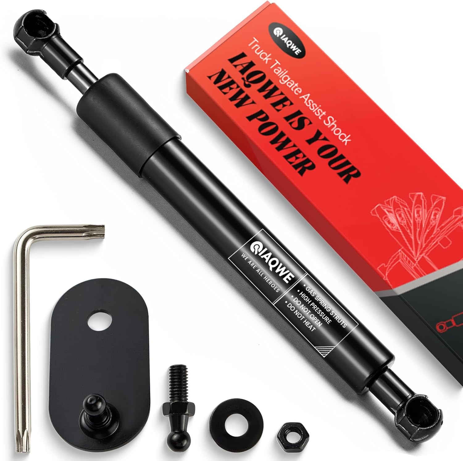 IAQWE Truck Tailgate Assist Shock for Toyota Tundra 2007-2021, Slow Close Pickup Damper Strut Kit with All Tools Included - Drop Control Solution Accessories
