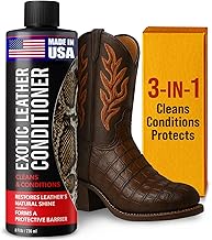 Exotic Leather Conditioner for Boots - Made in USA Leather Cleaner Specially Formulated to Clean & Condition Your Reptile & Exotic Skins - Snakeskin Conditioner - Crocodile Leather Conditioner - 8oz