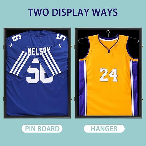 Miniatura 2 de VERANI Paquete de 2 vitrinas con marco de jersey, marco de exhibición de jersey, caja de sombra de jersey con 98% de protección UV, acrílico para