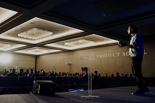 Miniatura 9 de Acrtmatic Soporte de acrílico transparente, podio de presentación profesional de 47 pulgadas con plataforma de lectura grande, adecuado para